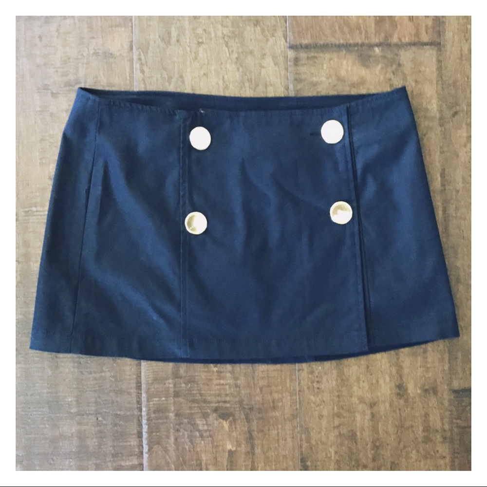 GUESS JEANS Black Gold Mini Skirt XXS 24 NWT